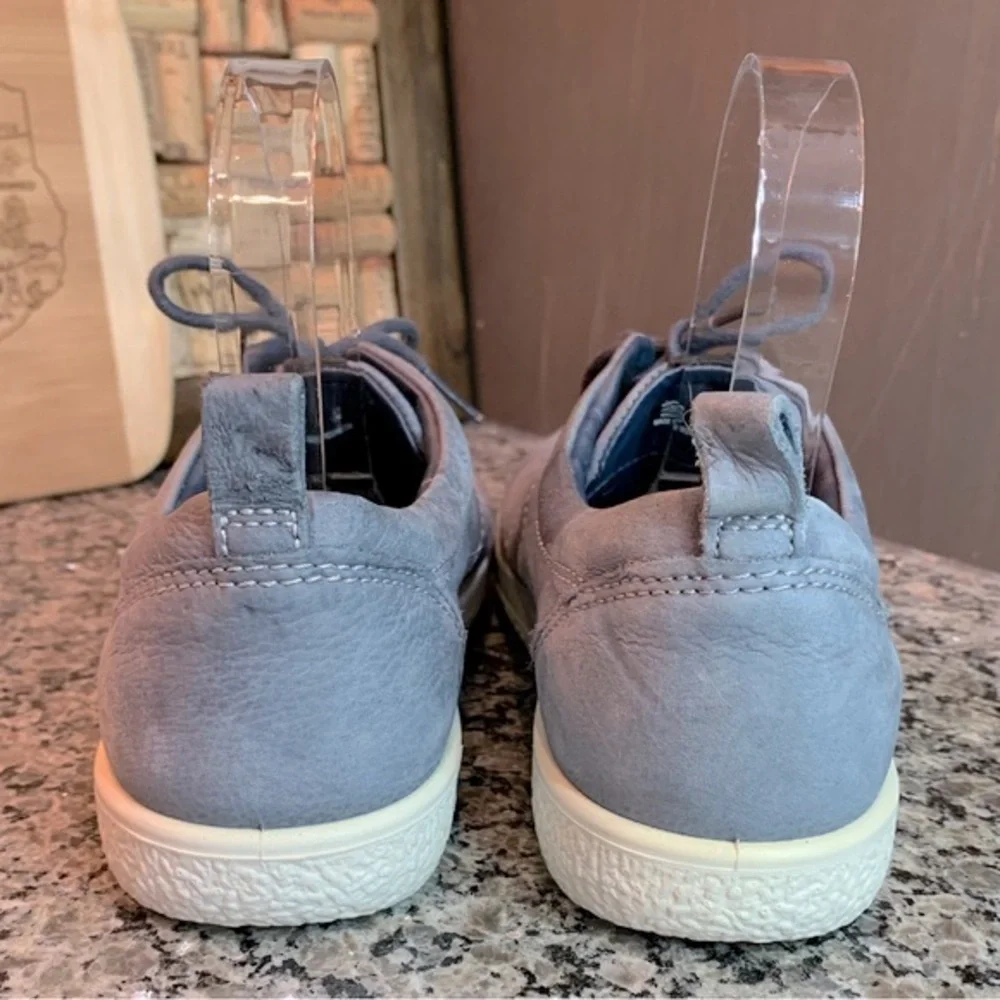 Ecco Soft 1 Retro Blue Leather Sneakers Size 8